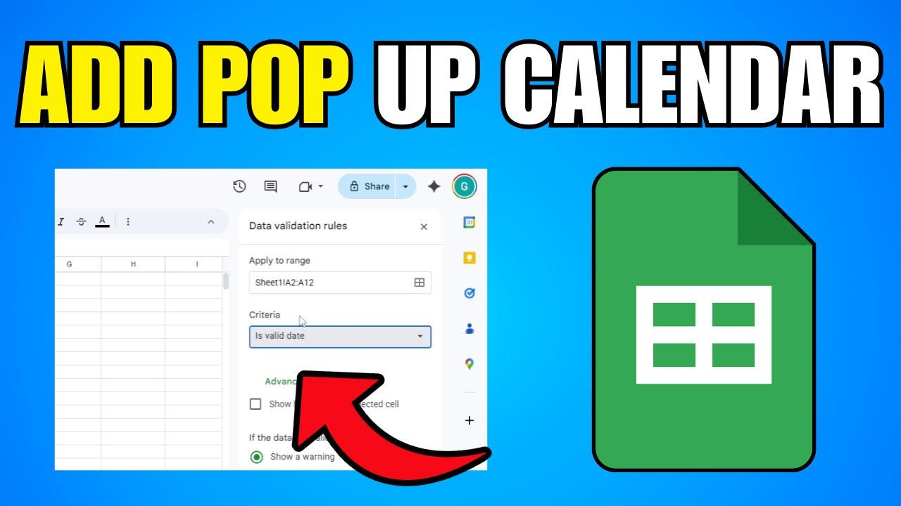 Add A Pop Up Calendar Date Picker In Google Sheets (Step By Step Guide ...