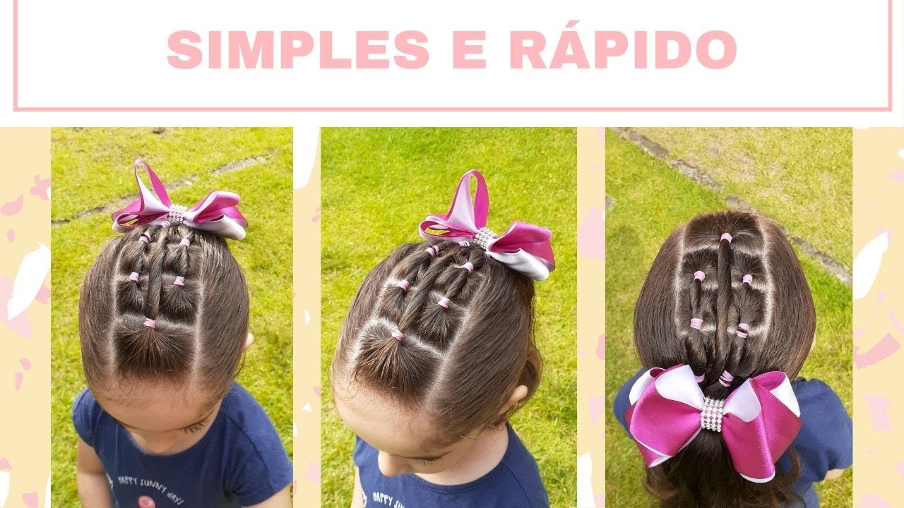 Penteado Infantil Com Liga Fácil de Fazer. - YouTube