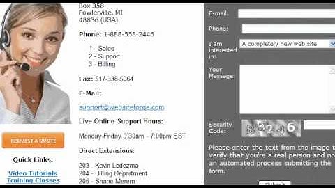 Websiteforge Help and Logging In