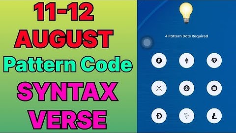 11 & 12 August Syntax Verse Daily Vault Pattern Code | Syntax Verse Quiz Answer 11 August | #syntax 