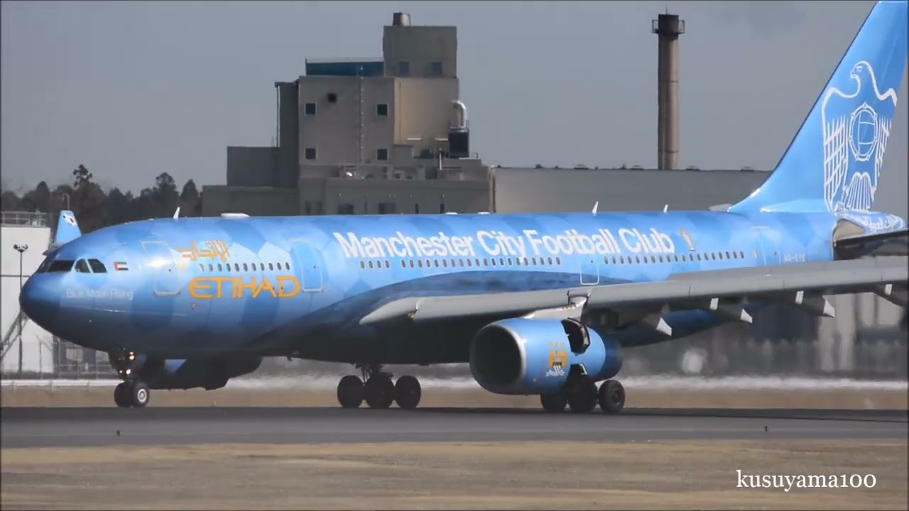 ✈✈RJAA成田空港 強風横風着陸斜め着陸 特別塗装”青い