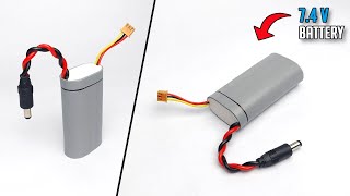 How To Make 7.4V Rechargeable Battery At Home From PVC Pipe | 2200 mAh