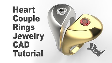 Half Heart Signet Ring Jewelry CAD Design Tutorial 3D Modeling with Rhino 3D #351