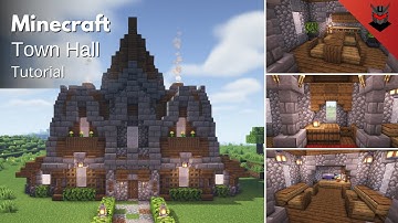 Minecraft: How to Build a Medieval Town Hall | Town Hall (Tutorial) [Interior]