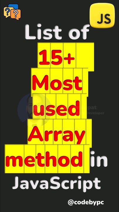 List of 15+ Most used Array method in JavaScript #shorts #javascript # ...