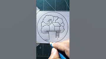 How to draw a tree house