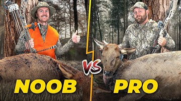 2 Beginners VS 1 Expert Archery Hunting Challenge! (Elk)