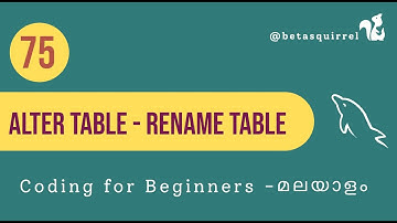 MySQL Tutorial: Renaming a Table with ALTER TABLE - Malayalam Tutorial