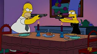 The simpsons homer vs marge fight scene