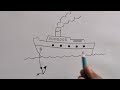 how to draw a ship step by step | ship drawing | cute drawing hub