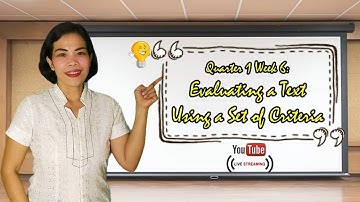 Livestream: Evaluating a Text Material Using a Set of Criteria