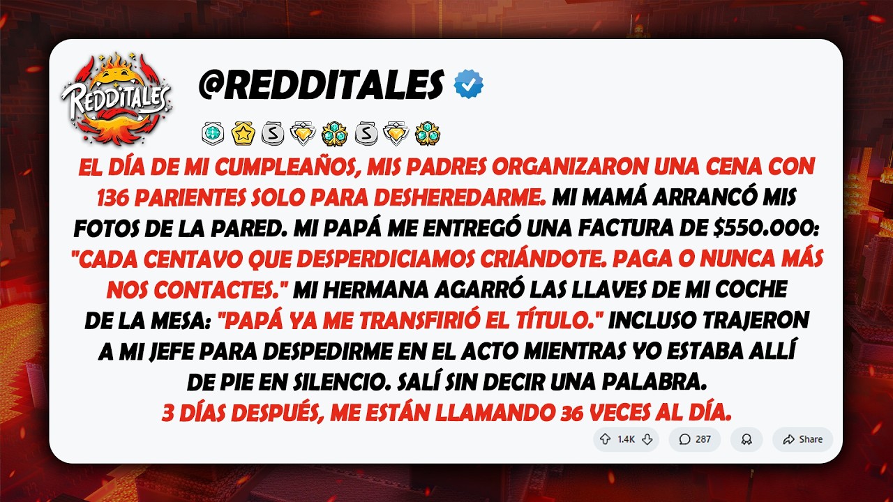 El día de mi cumpleaños, mis padres organizaron una cena familiar con 136 parientes solo para...