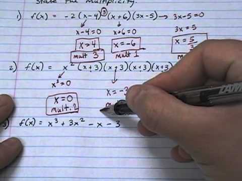 How to find the zeros and multiplicity of a polynomial Finding The Zeros And Multiplicity Of Polynomials Youtube