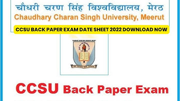 #ccsu #ccsuniversity   CCSU back Exam Datesheet 2022 || Private & Regular exam 2022