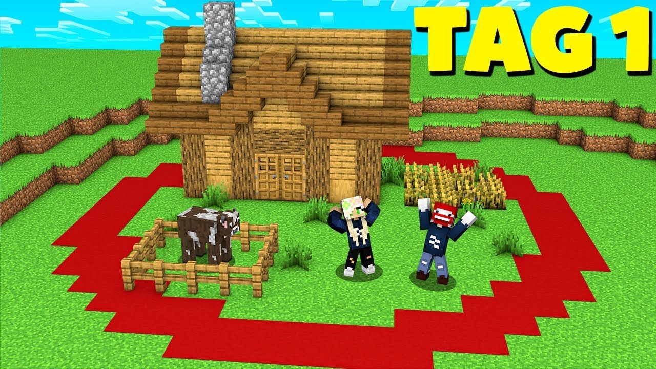 Überlebe MINECRAFT in einem ROTEN KREIS! (Film)