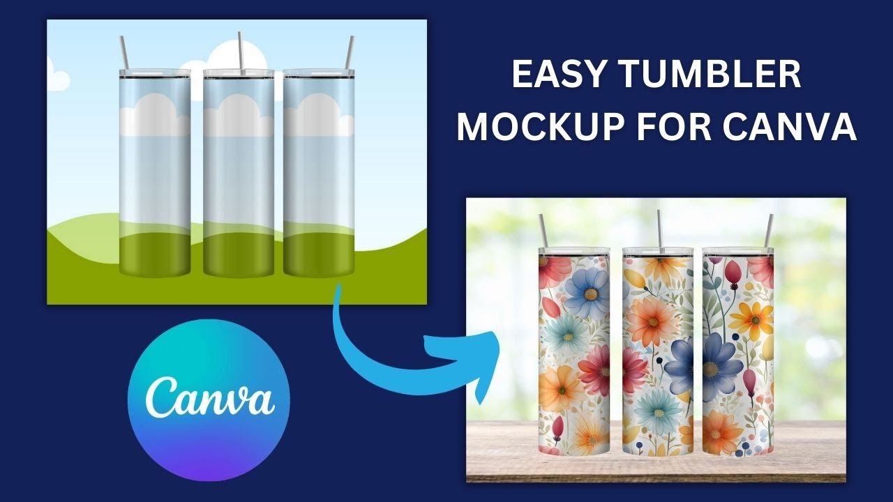 How to Use a Tumbler Mockup Template for Canva - YouTube