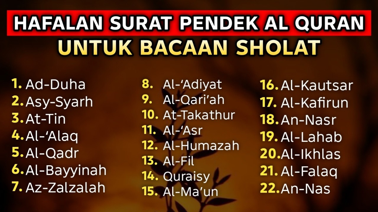Surat Pendek Merdu untuk Sholat – Murottal Hafalan yang Menenangkan Hati
