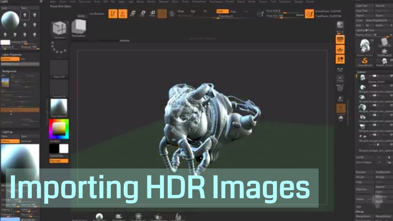 ZBrush Image Based Lighting 010 Importing HDR Images YouTube