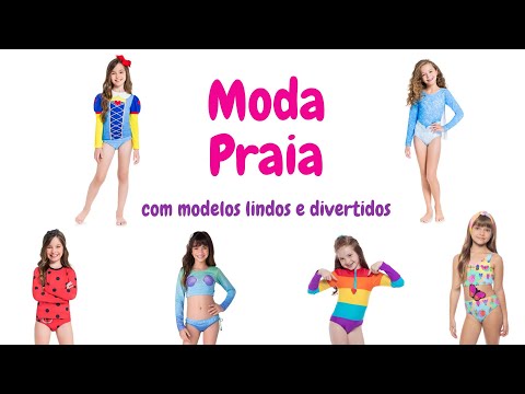 Moda Praia Infantil -  Siri Kids e Veggi (biquinis, maiôs, blusa de proteção e roupão)
