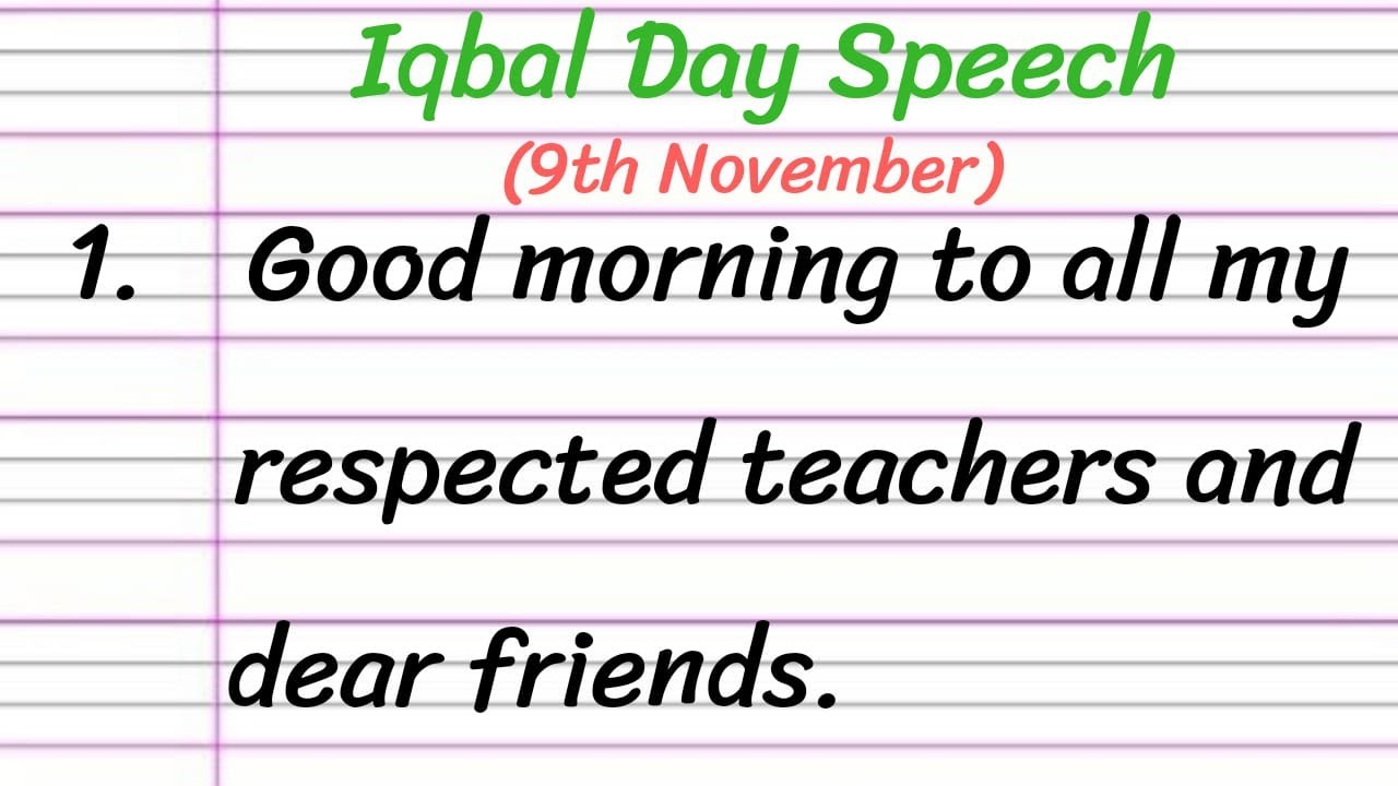 english speech on iqbal day in written form