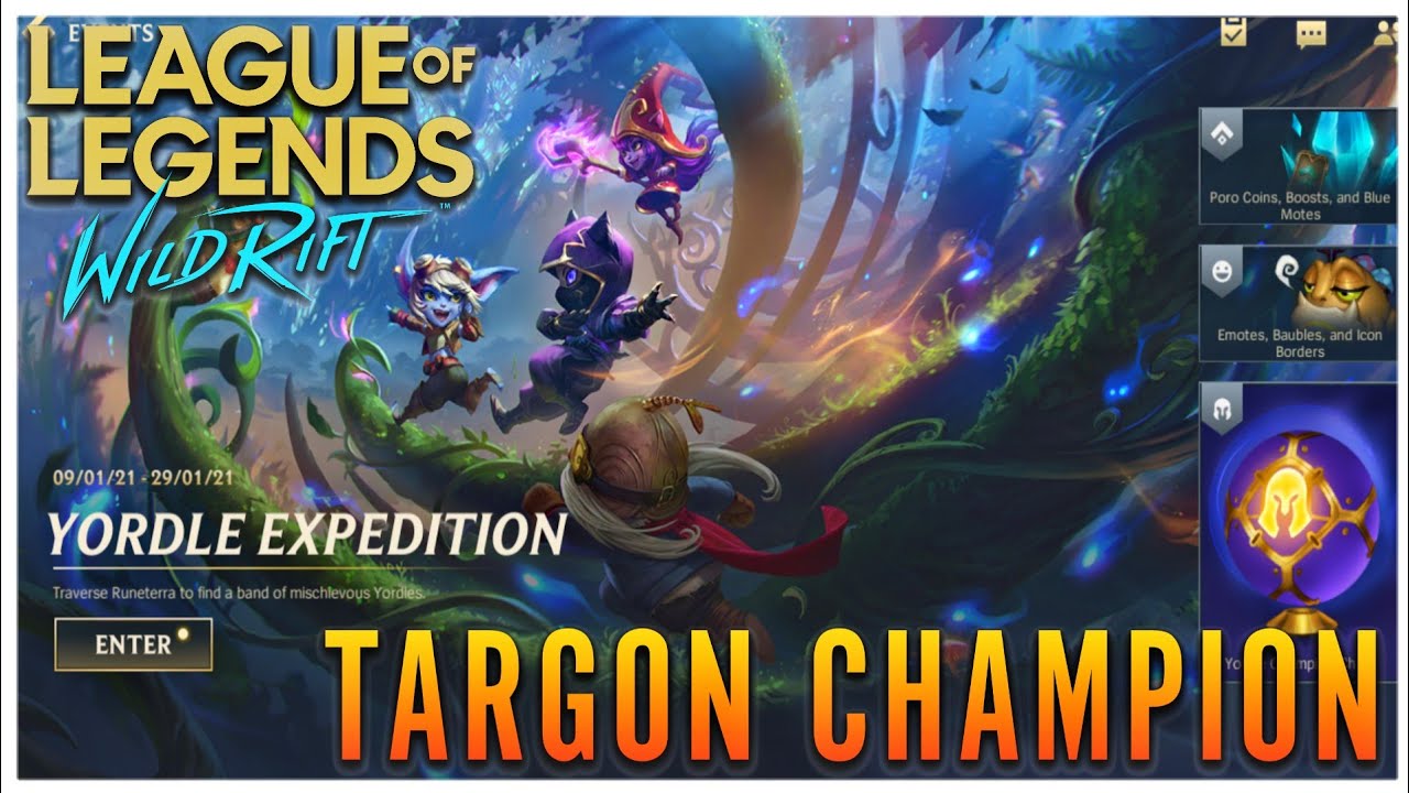 Lol Mobile Win 2 Games With A Targon Champion On Your Team Wild Rift New Event Yordle Expedition Youtube