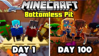 We Spent 100 days In a Bottomless Pit in Minecraft.. (Squads)