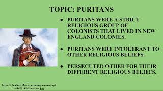 PURITANS COACH COOPER'S U S  HISTORY GA TOPIC REVIEWS