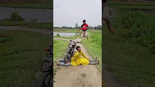 The motorcycle came and lifted the man's leg 85#comedy #