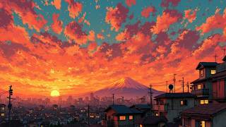 Retro Japanese Vibes 🎶 Lofi Hip Hop Beats & Serene Town Ambience 🏮 Study Music & Chill Lofi Beats