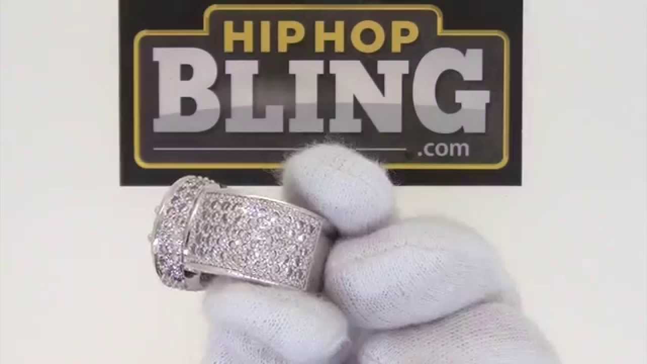 Cluster Custom Bling Bling Ring Black CenterStone ICED Out