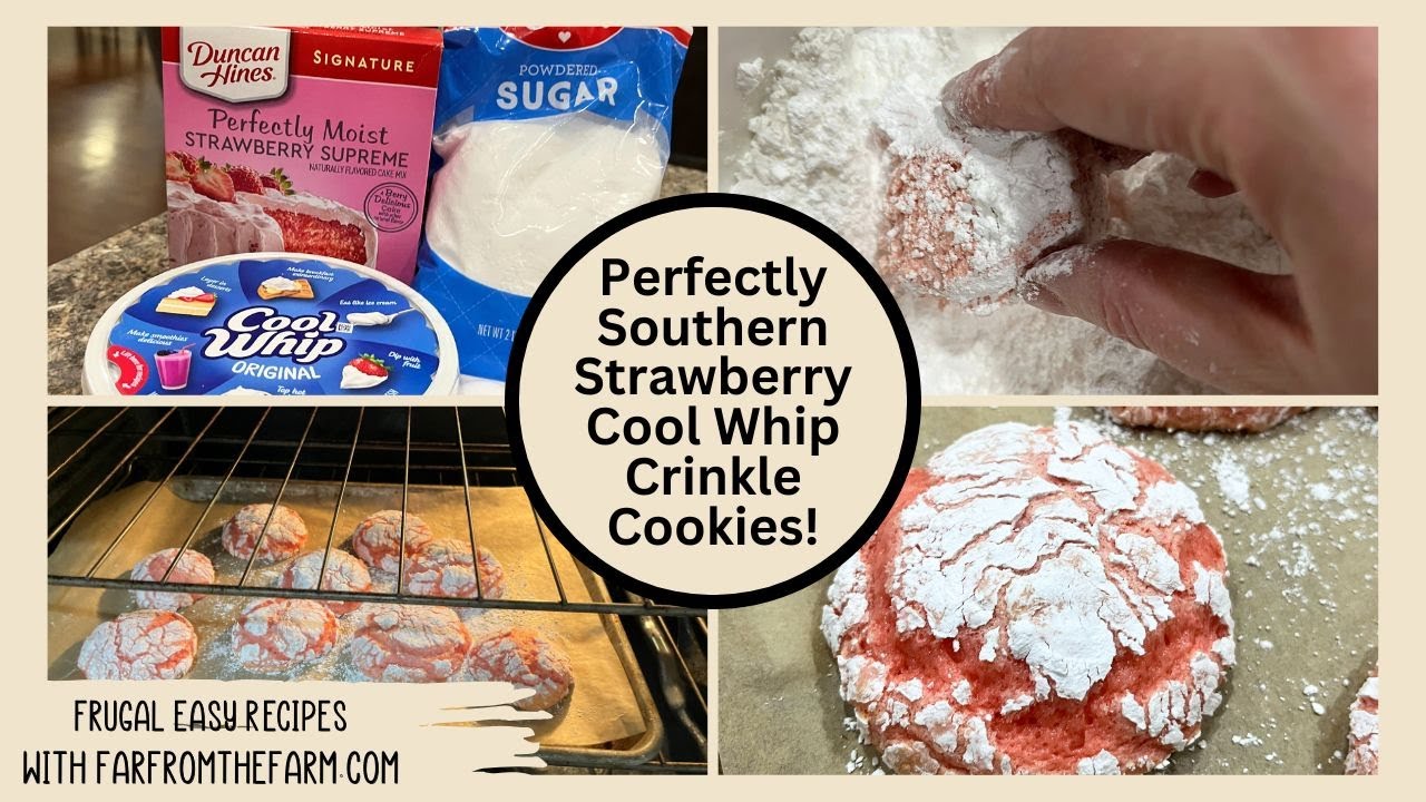 Southern Strawberry Cool Whip Crinkle Cookies Recipe!