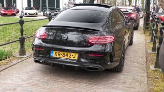 Mercedes C63 S AMG Coupe with Decat Akrapovic Exhaust - LOUD Accelerations !