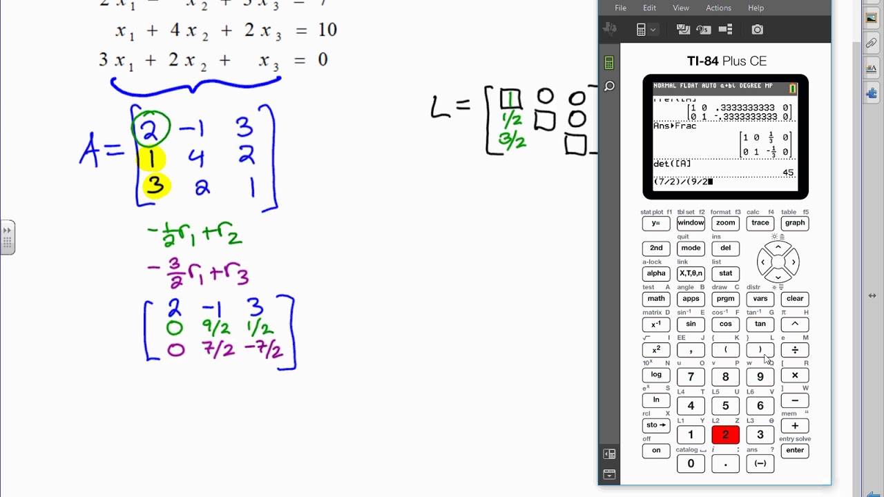 Review for Final Linear Algebra LU Example - YouTube