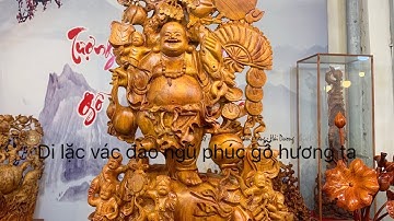 Di lặc vác đào ngũ phúc gỗ hương ta - XƯỞNG TƯỢNG GỖ NGUYỄN HỒNG