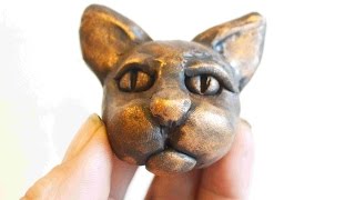 Cat Face Sculpt In Polymer Clay  - Mini Tutorial