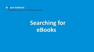 Searching for eBooks