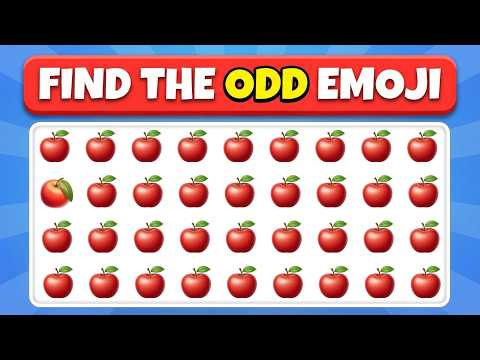 Find the ODD One Out - Fruit Emoji Challenge Easy, Medium, Hard, #BrainTeasers#EmojiQuiz