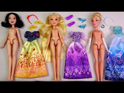 ★디즈니 프린세스 패션돌 라푼젤,백설공주,신데렐라 개봉기★Disney Princess Dolls Dress Up/Rapunzel Snow White Cinderella