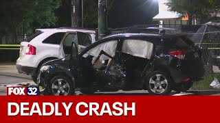 Driver runs away after crashing stolen car leaving 1 dead, 9 injured