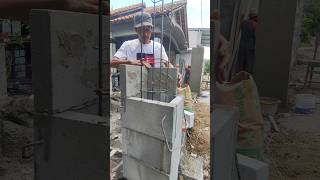 Membuat tiang pagar menggunakan bata ringan