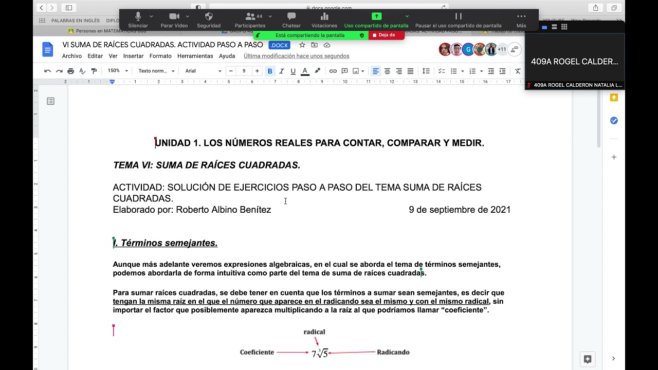 CLASE 409 9 DE SEPTIEMBRE DE 2021