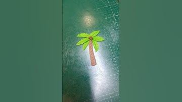 how to make fondant tree / coconut tree / cake topper #tree #coconuttree #fondant #cake #craft