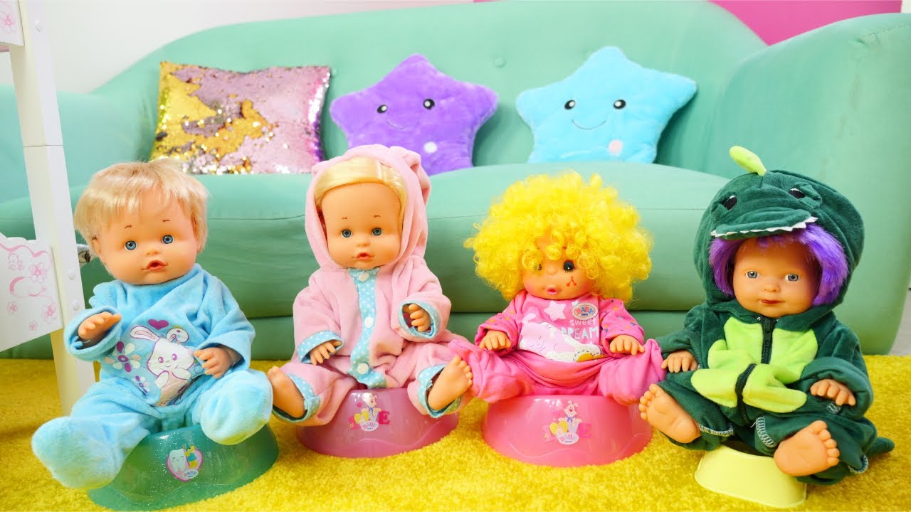 Baby dolls videos for kids. Baby doll morning routine & potty training