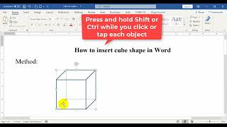 How to insert cube shape in Word