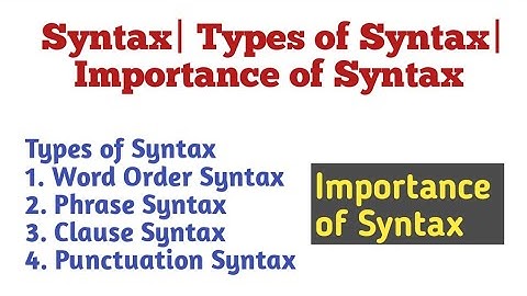 Syntax in Urdu/Hindi| Types of Syntax in Urdu and Hindi| Importance of Syntax in Urdu/Hindi.