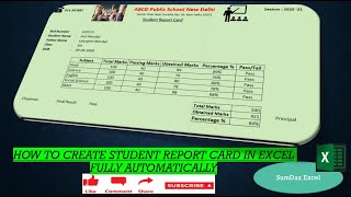 How to Create Student Report Card in Excel Fully Automatically #SumDax #Excel #GoogleExcel