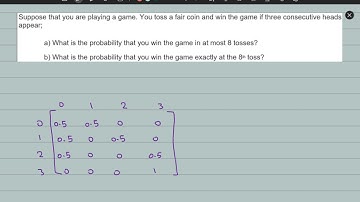 Stochastic Models - Markov Chains 2 (Game of tossing a fair coin)