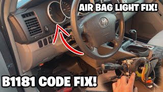 4Runner Clock Spring Install SRS Light Airbag Light CODE B1181