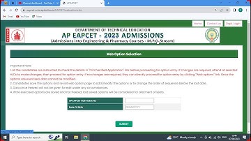 AP Eamcet 2023 Counselling web options link enabled 🥳 | ap eamcet 2023 counselling