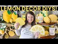 Adorable lemonthemed diys 2023  lemon tiered tray decor  how to make fabric felt  wood lemons